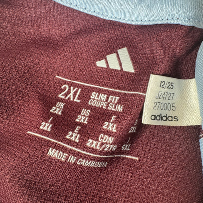 Size label inside Aston Villa 2026/2027 home football shirt, size XXL