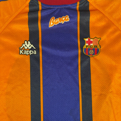 Barcelona 1997/1998 Away Football Shirt Large — front close-up