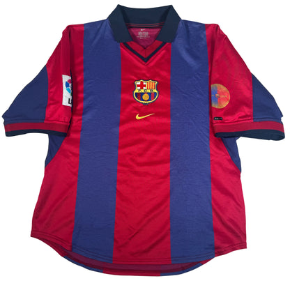 Barcelona 2000/2001 Home Football Shirt Medium — full front view