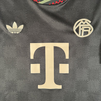 Close-up of Bayern Munich 2025/2026 third football shirt, size Large