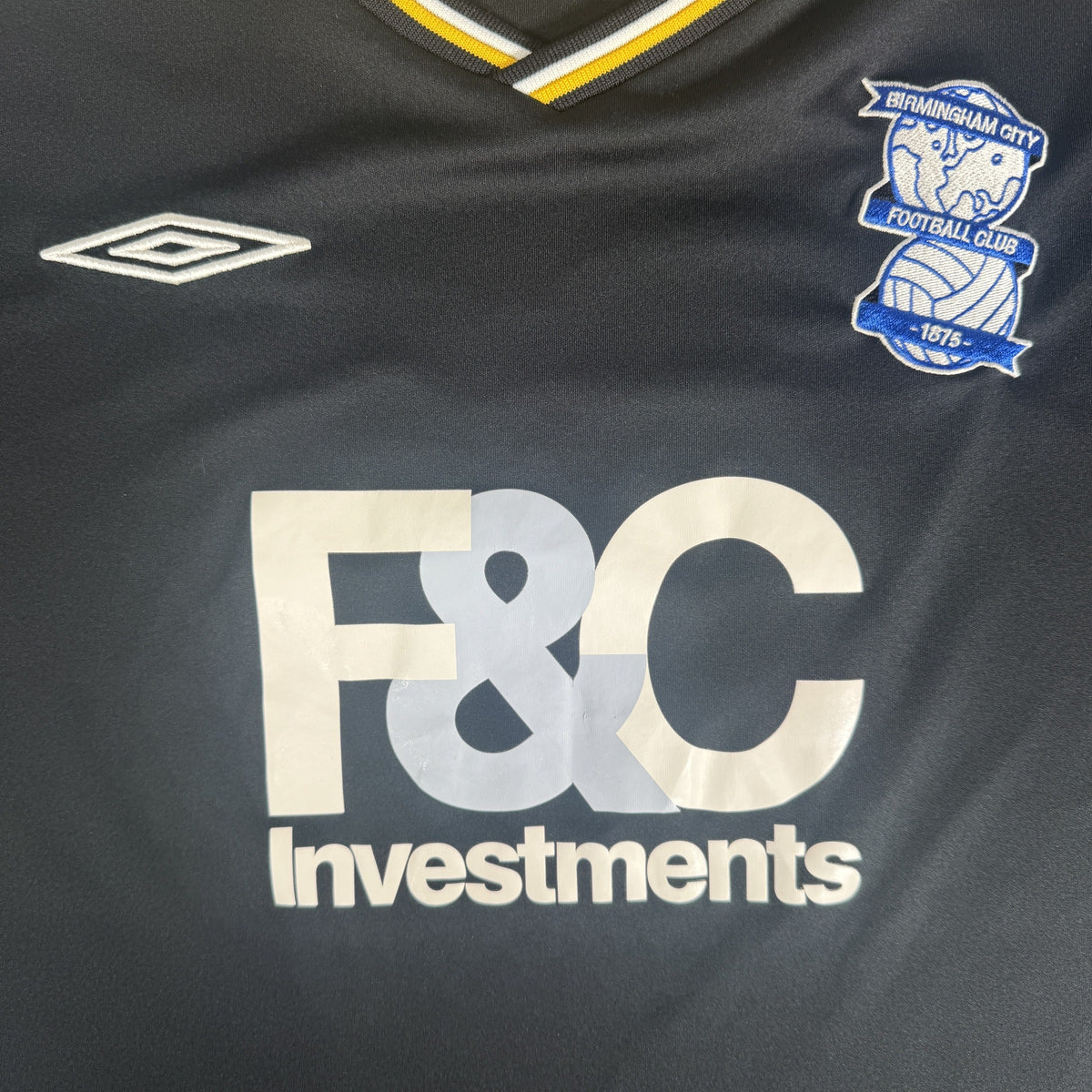 Close-up of Birmingham City 2009/2010 away football shirt, size XL