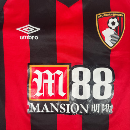 AFC Bournemouth 2018/2019 Home Football Shirt Small — front close-up