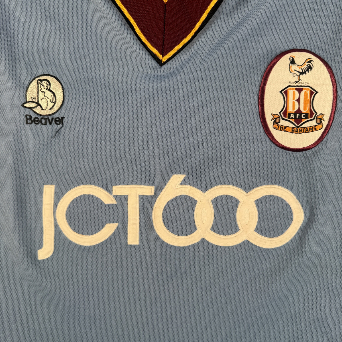 Close-up of Bradford City 1997/1998 away football shirt, size Large
