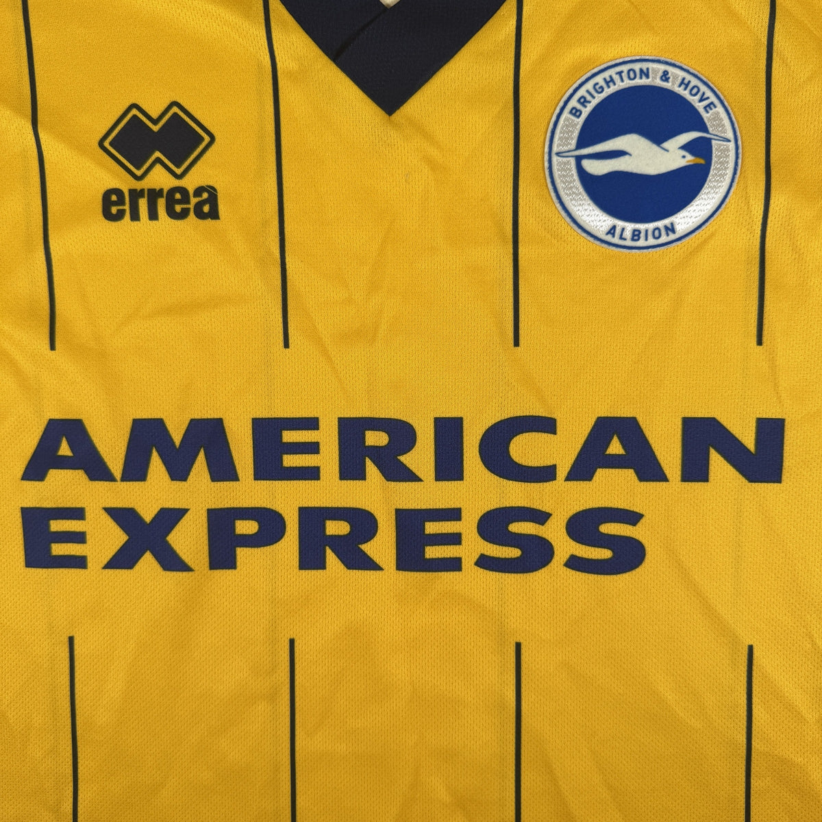 Close-up of Brighton & Hove Albion 2013/2014 away football shirt, size Medium