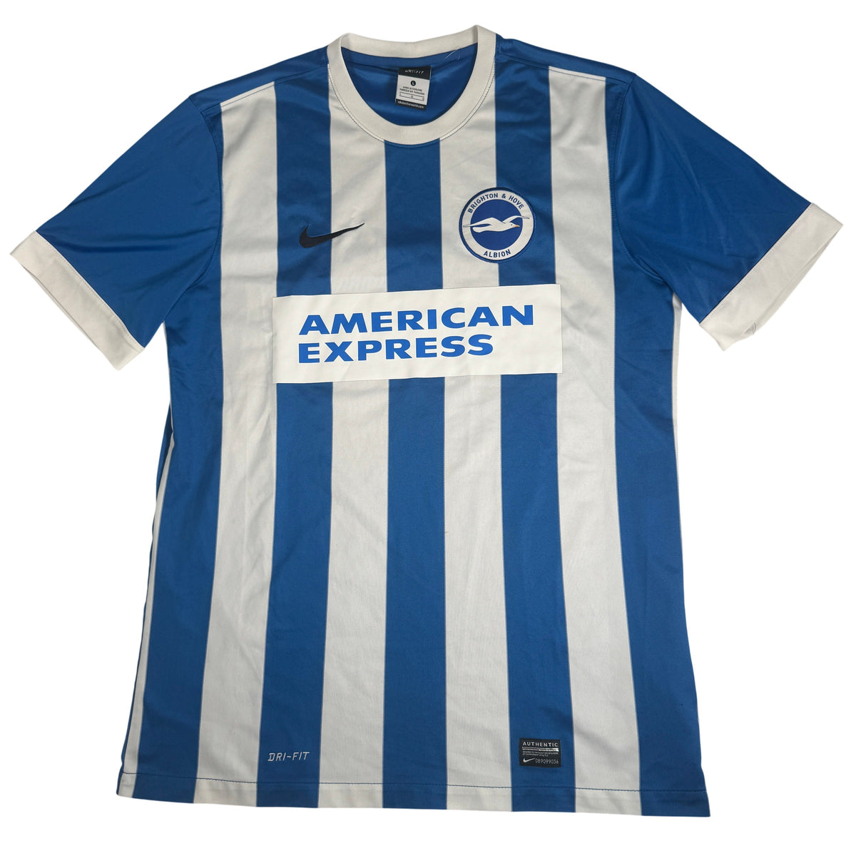 Front of Brighton & Hove Albion 2014/2015 home football shirt, size Large