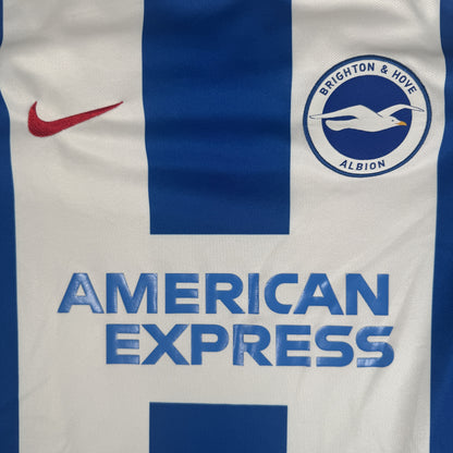 Brighton & Hove Albion 2016/2017 Home Football Shirt Small — front close-up
