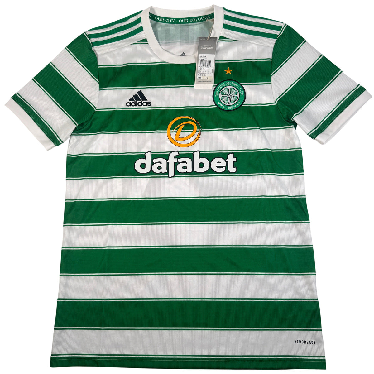Front of Celtic 2021/2022 home football shirt, size Medium