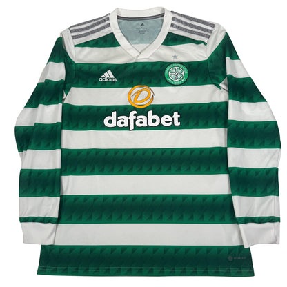 Celtic 2022/2023 Home Long Sleeve Football Shirt Large — full front view