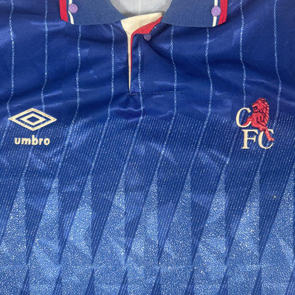 Chelsea 1989/1990/1991 Home Football Shirt Medium — front close-up