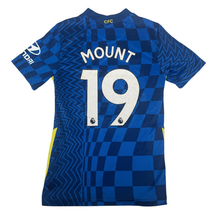 MOUNT 19 Chelsea 2021/2022 Home Football Shirt Small — full back view