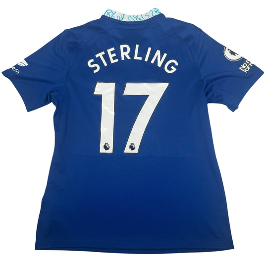 STERLING 17 Chelsea 2022/2023 Home Football Shirt Medium — full back view