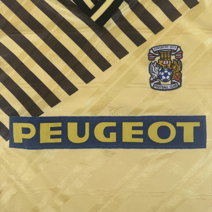 Close-up of Coventry City 1989/1990/1991 away football shirt, size Large