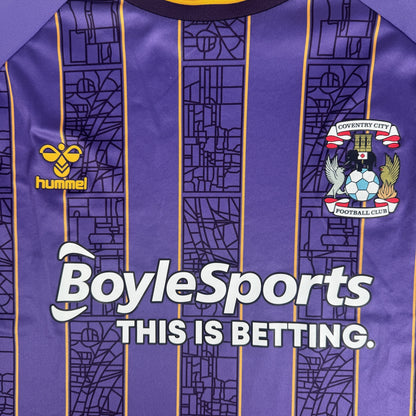 Close-up of Coventry City 2022/2023 away football shirt, size 4XL