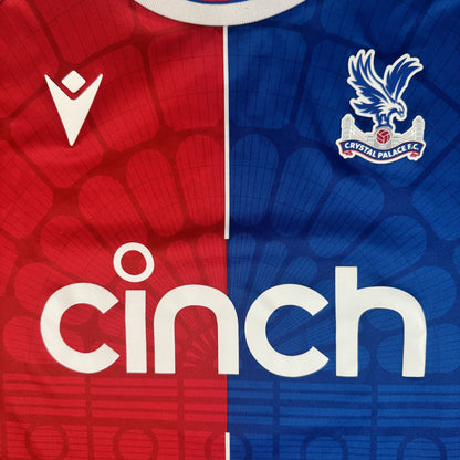 Close-up of Crystal Palace 2023/2024 home football shirt, size XXL