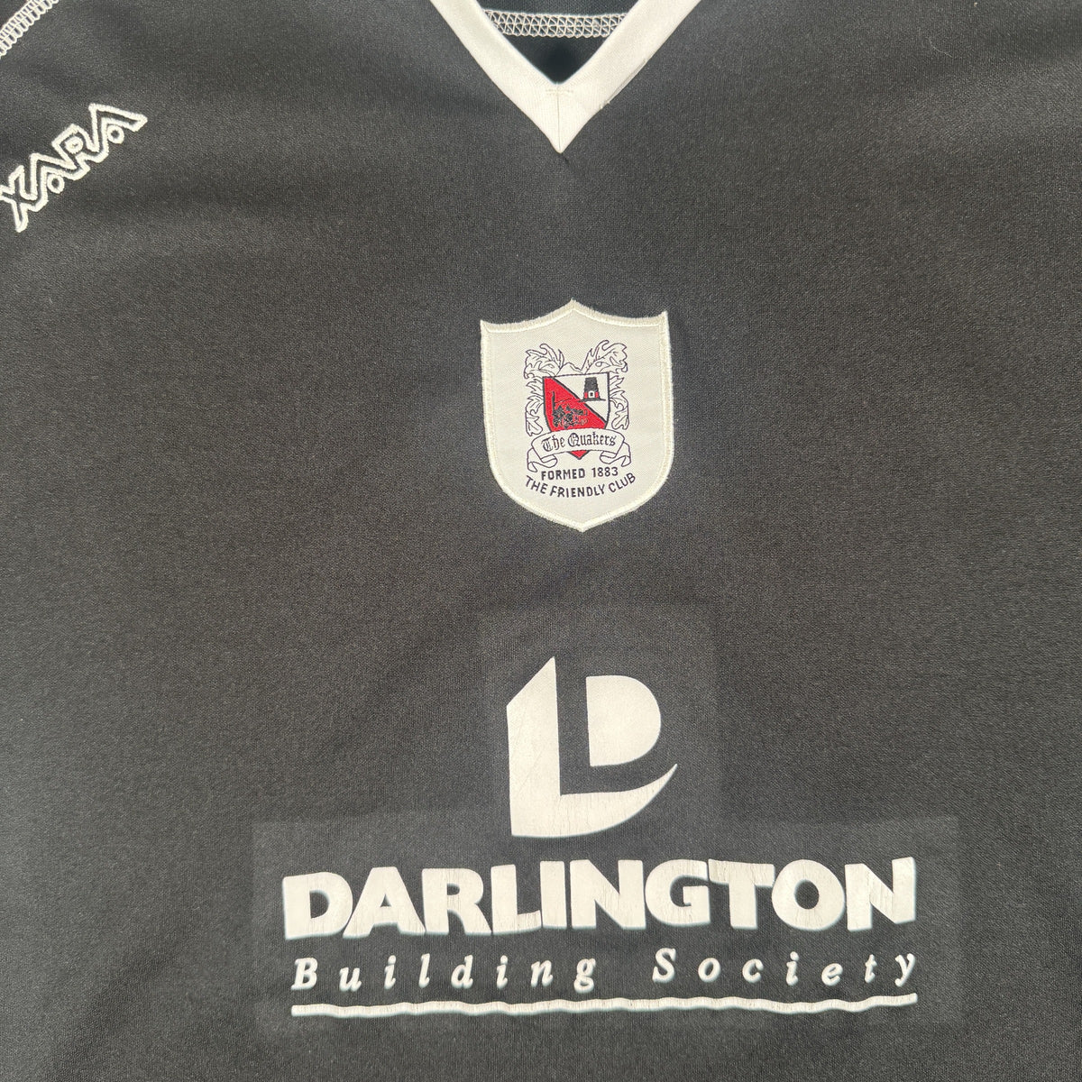 Close-up of Darlington 2004/2005 away football shirt, size Large