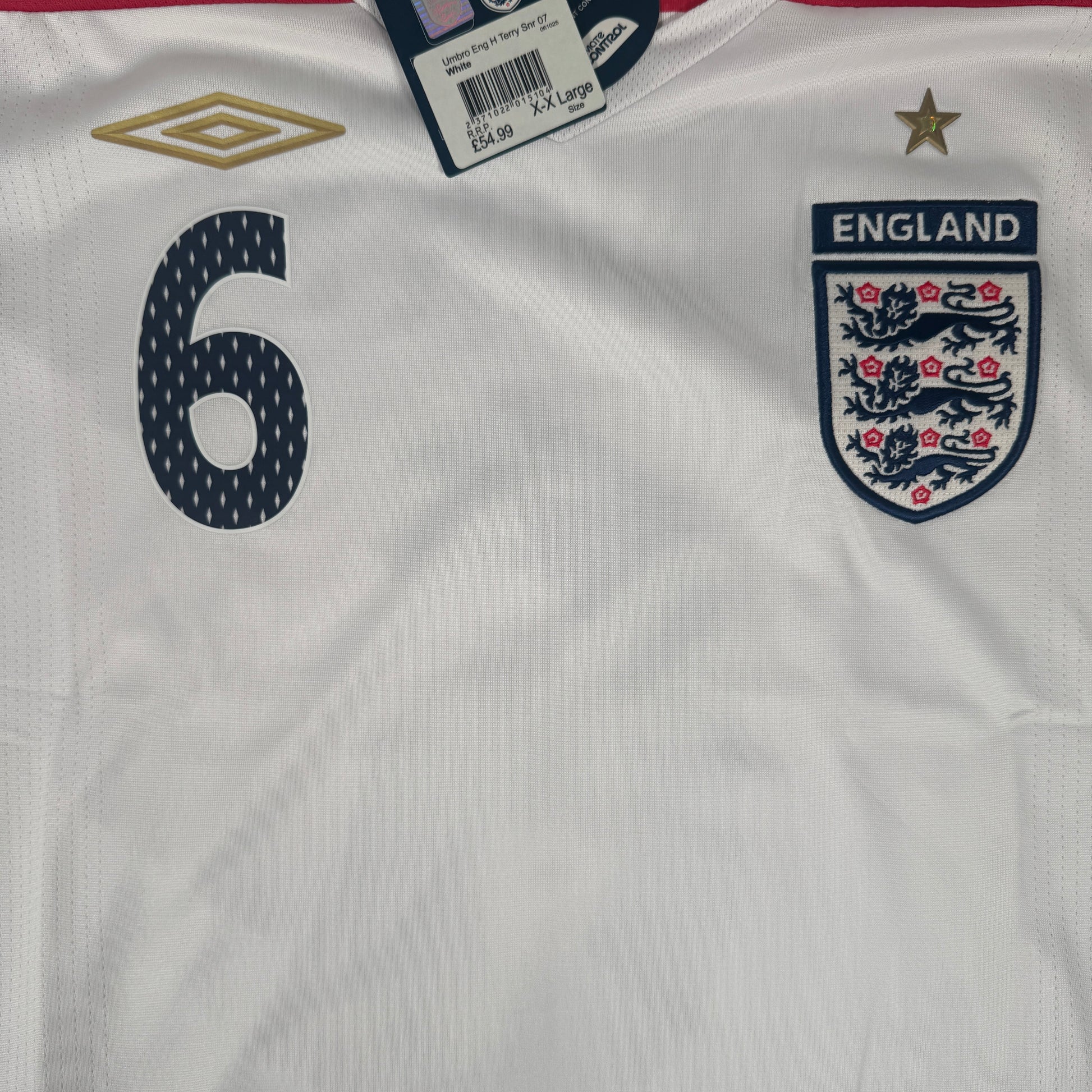 TERRY 6 England 2007/2008/2009 Home Football Shirt XXL 2XL BNWT – Football Shirt Kingdom