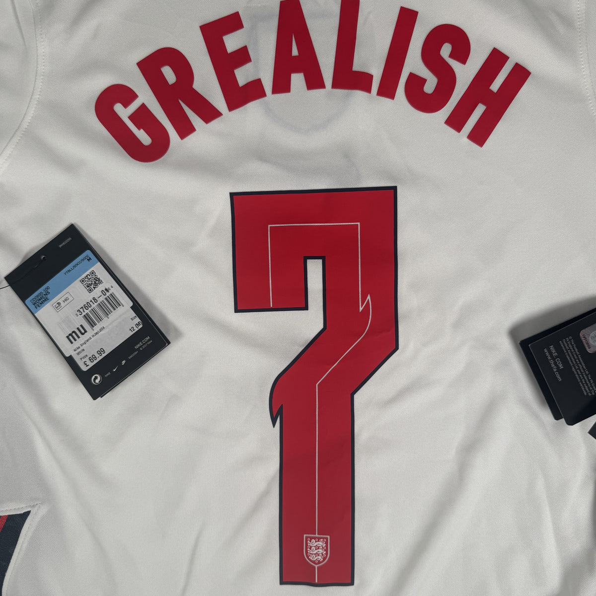Grealish 7 England 2020/2021/2022 Home Football Shirt Women's Medium BNWT