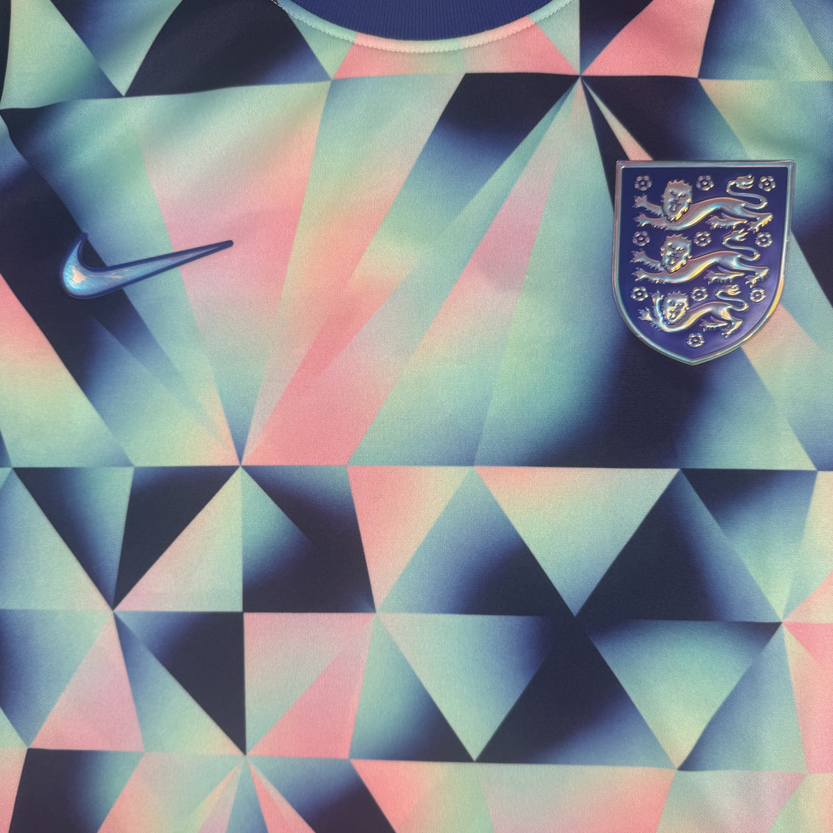 Close-up of England 2022/2023/2024 training football shirt, size XL