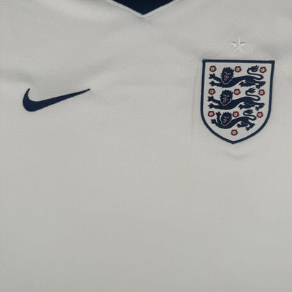 Close-up of England 2024/2025/2026 home football shirt, size Large