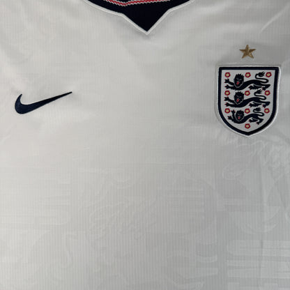 Close-up of England 2026/2027 home football shirt, size 3XL