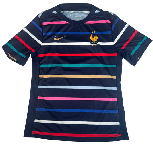 France 2024/2025 Pre-Match Training Football Shirt Medium