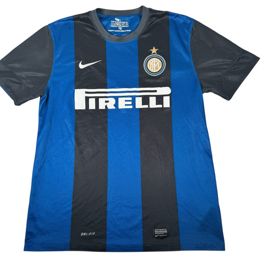 Inter Milan 2012/2013 Home Football Shirt Large – Football Shirt Kingdom