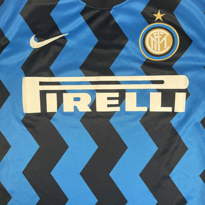 Inter Milan 2020/2021 Home Football Shirt Medium — front close-up