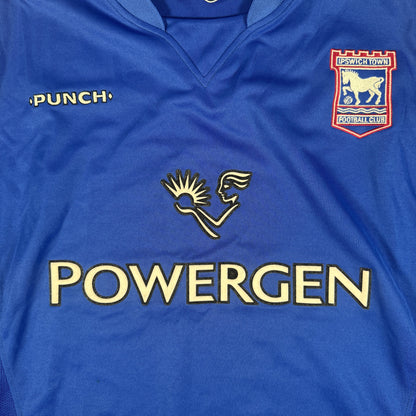 Close-up of Ipswich Town 2003/2004/2005 home football shirt, size XL