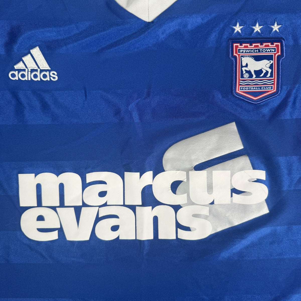 Close-up of Ipswich Town 2017/2018 home football shirt, size 3XL