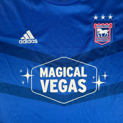 Ipswich Town 2019/2020 Home Football Shirt Large — front close-up