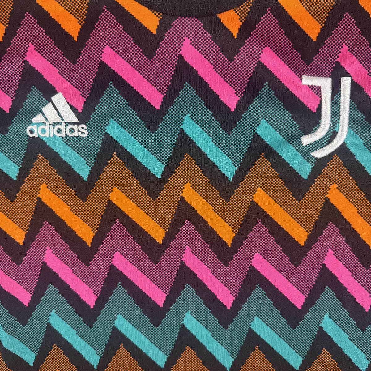 Close-up of Juventus 2021/2022 training football shirt, size XL