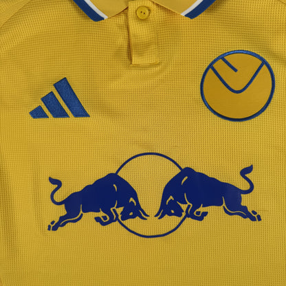 Close-up of Leeds United 2024/2025 away football shirt, size Large