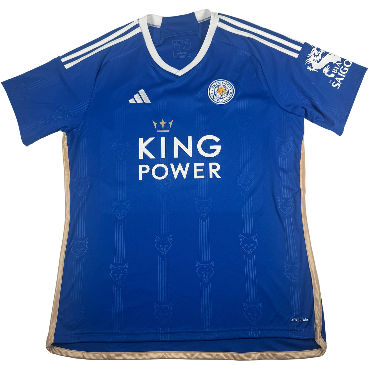 Front of Leicester City 2023/2024 home football shirt, size XL