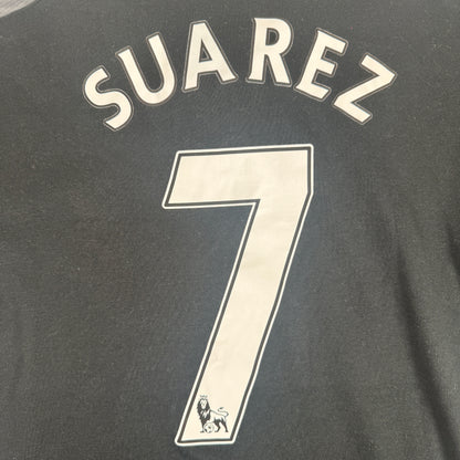 SUAREZ 7 Liverpool 2012/2013 Away Football Shirt Large — back close-up