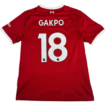 GAKPO 18 Liverpool 2023/2024 Home Football Shirt Medium — full back view