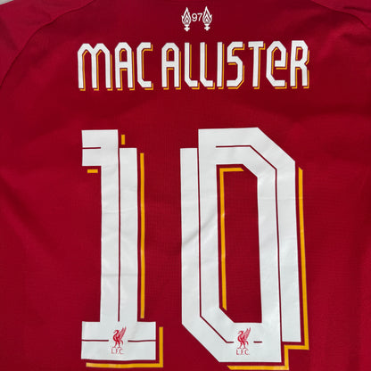 MAC ALLISTER 10 Liverpool 2025/2026 Home Long Sleeve Football Shirt 2XL — back close-up