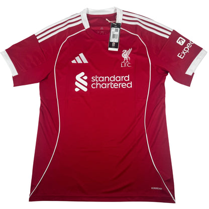 Front of Liverpool 2025/2026 home football shirt, size Medium