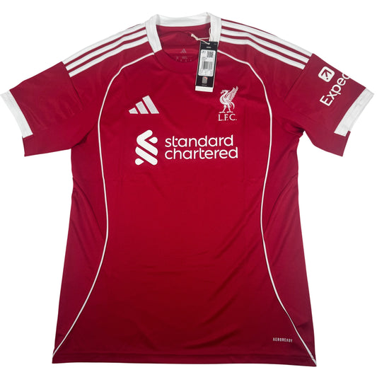 Front of Liverpool 2025/2026 home football shirt, size Medium