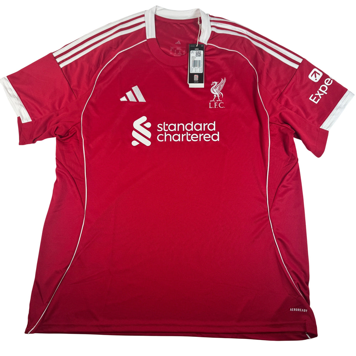 Front of Liverpool 2025/2026 home football shirt, size XXL