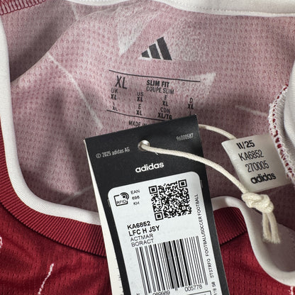 Size label inside Liverpool 2026/2027 home football shirt, size XL