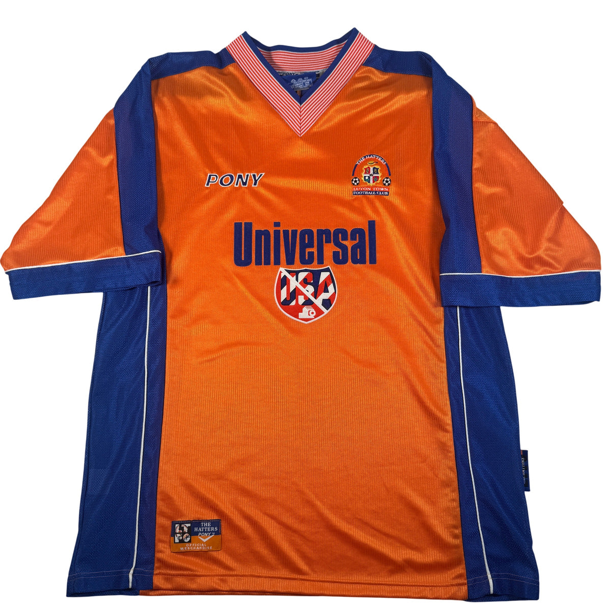 Front of Luton Town 1997/1998/1999 home football shirt, size Large