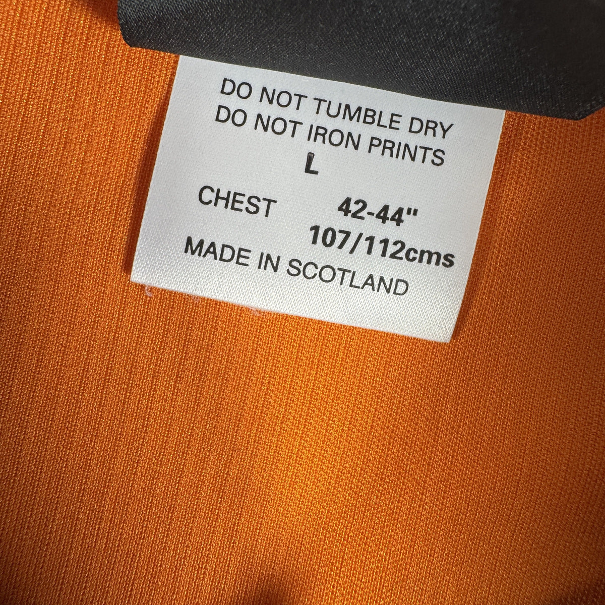 Size label inside Luton Town 1999/2000/2001 home football shirt, size Large