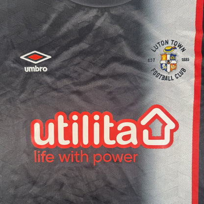 Close-up of Luton Town 2024/2025 away football shirt, size XL