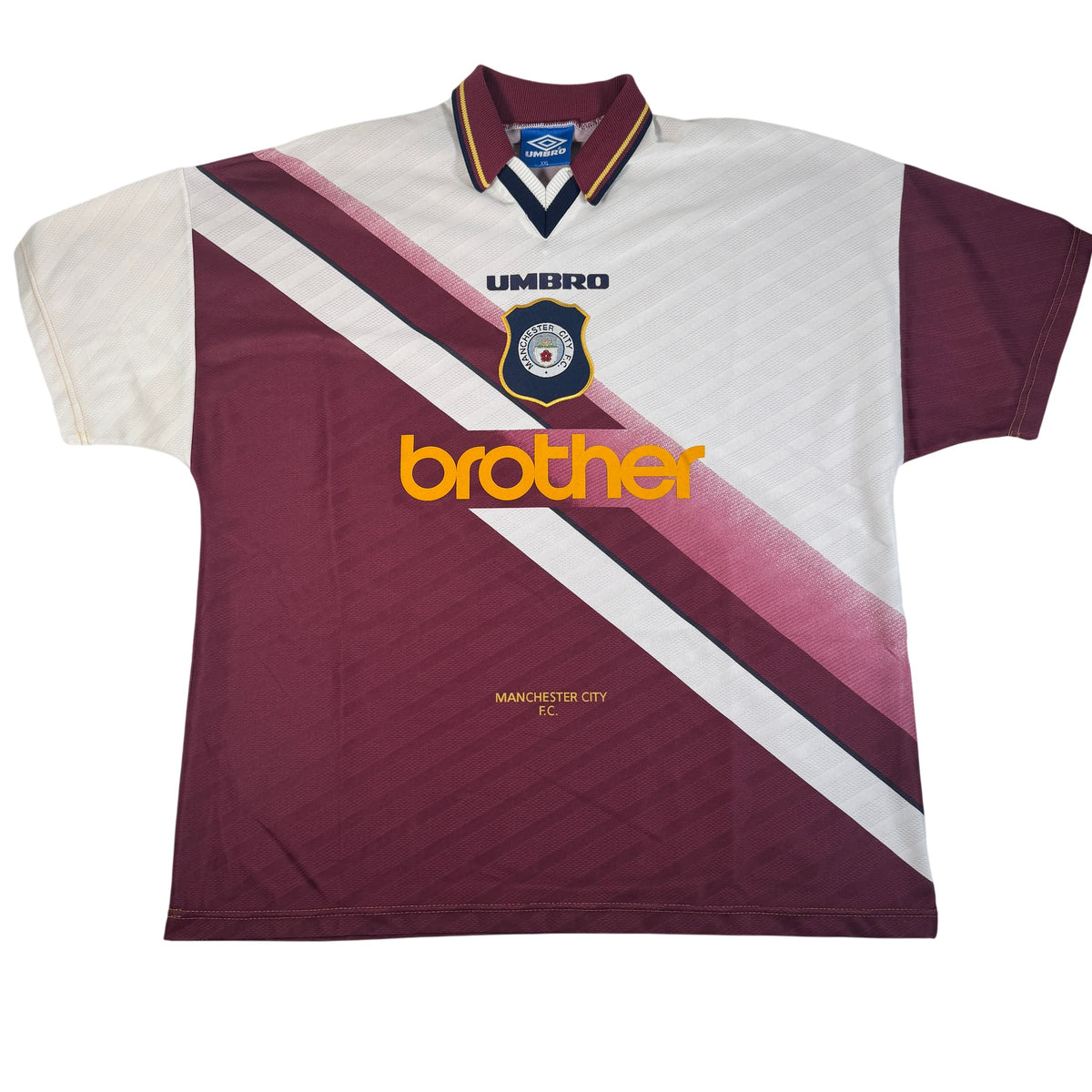 Front of Manchester City 1996/1997 away football shirt, size XXL