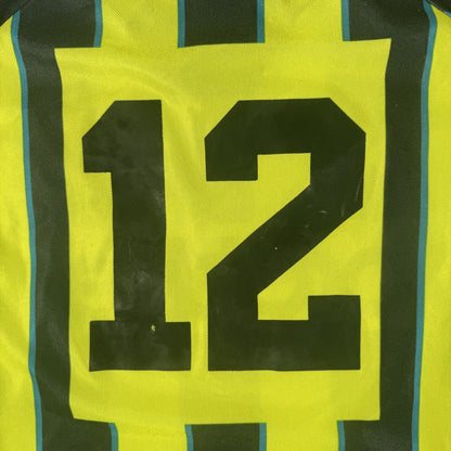 Close-up of 12 on Manchester City 1998/1999 away football shirt, size XL