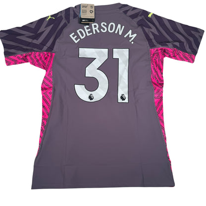 EDERSON Manchester City 2023/2024 Ultraweave Goalkeeper Football Shirt XL BNWT — full back view