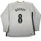 ROONEY 8 Manchester United 2006/2007/2008 Away LongSleeve Football Shirt 2XL XXL – Football Shirt Kingdom