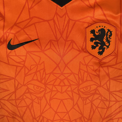 Netherlands 2020/2021 Home Football Shirt Small — front close-up