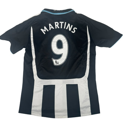 MARTINS 9 Newcastle United 2007/2008/2009 Home Football Shirt Small — full back view