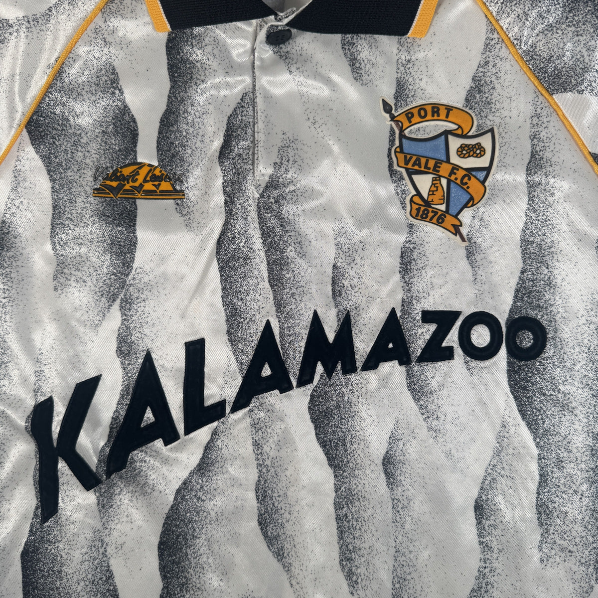 Close-up of Port Vale 1991/1992 home football shirt, size Small